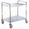 CARRO TRANSPORTE ROUPA LIMPA INOX 2 PRATELEIRAS-1